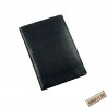 Port card, piele naturala, negru, 8,5 x 12 cm - Port carduri