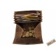 Portofel ospatar, piele naturala, maro, 18,5 x 9,5 cm, M2000