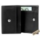 Borseta crossbody si portcard, piele naturala, negru, 3900060-001