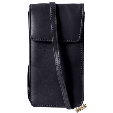 Borseta telefon, piele naturala, albastru, 18.5 x 9.5 cm, 3900027-005