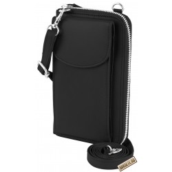 Borseta telefon, portofel, negru, 18 x 11.5 cm, 3900024-001