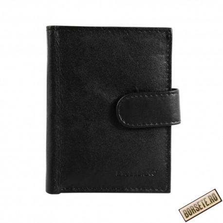 Port card, piele naturala, negru, 8 x 10 cm, Excellanc, M105N - Port carduri